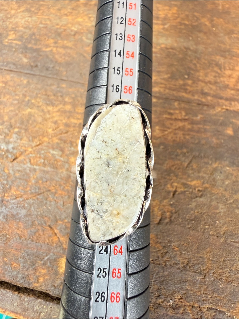 Handmade 925 Silver Ring with Natural Granite Stone